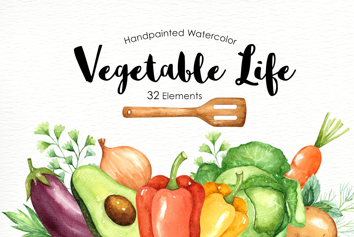 1160x777 Vegetables Life Watercolor Clip Arts By Everysunsun
