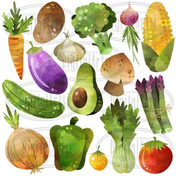 350x350 Watercolor Vegetables Clipart By Digitalartsi Teachers Pay Teachers