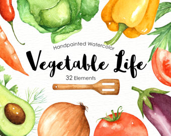 340x270 Watercolor Veggies Etsy