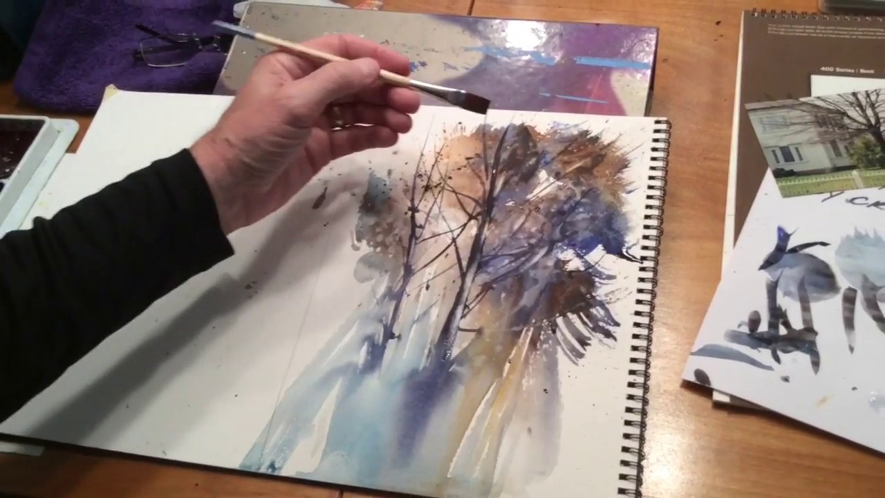 1280x720 Loose Trees Instructional Watercolor Video By Ken Hobson
