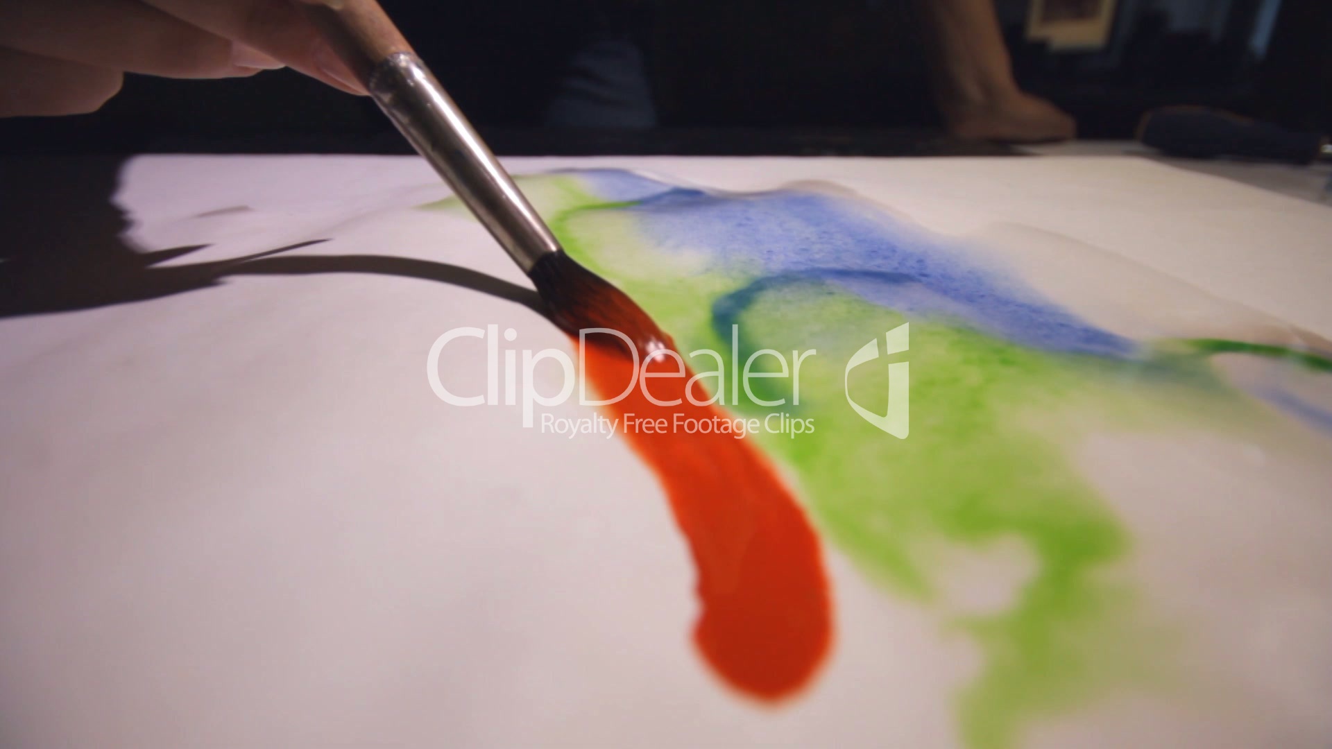 1920x1080 Woman Artist Painting Watercolor Paints Royalty Free Video And