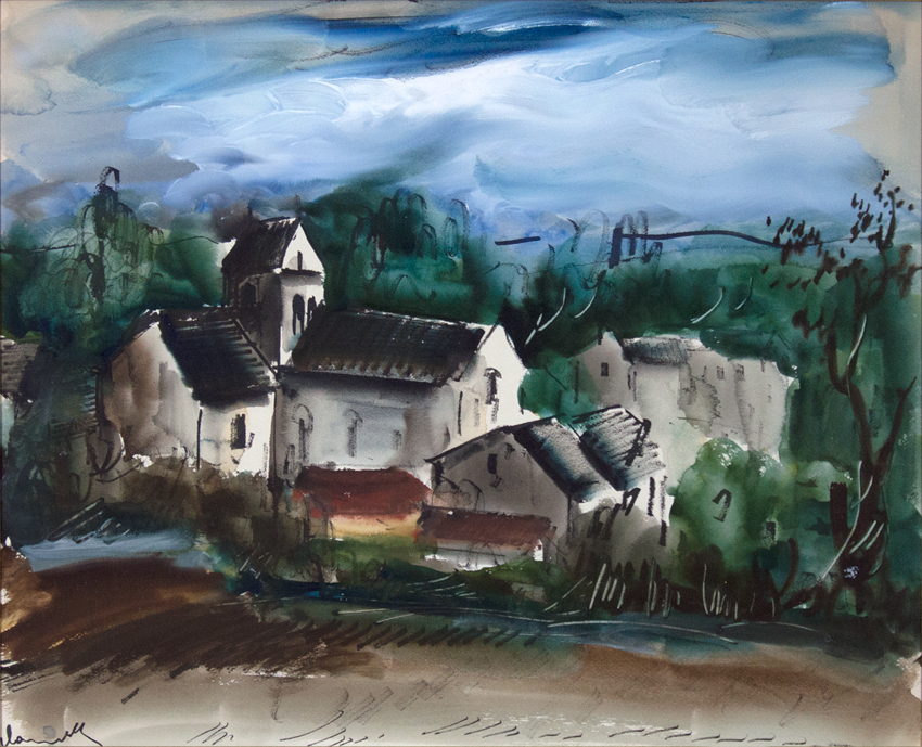 850x689 Maurice De Vlaminck, Maurice De Vlaminck Village, Watercolor