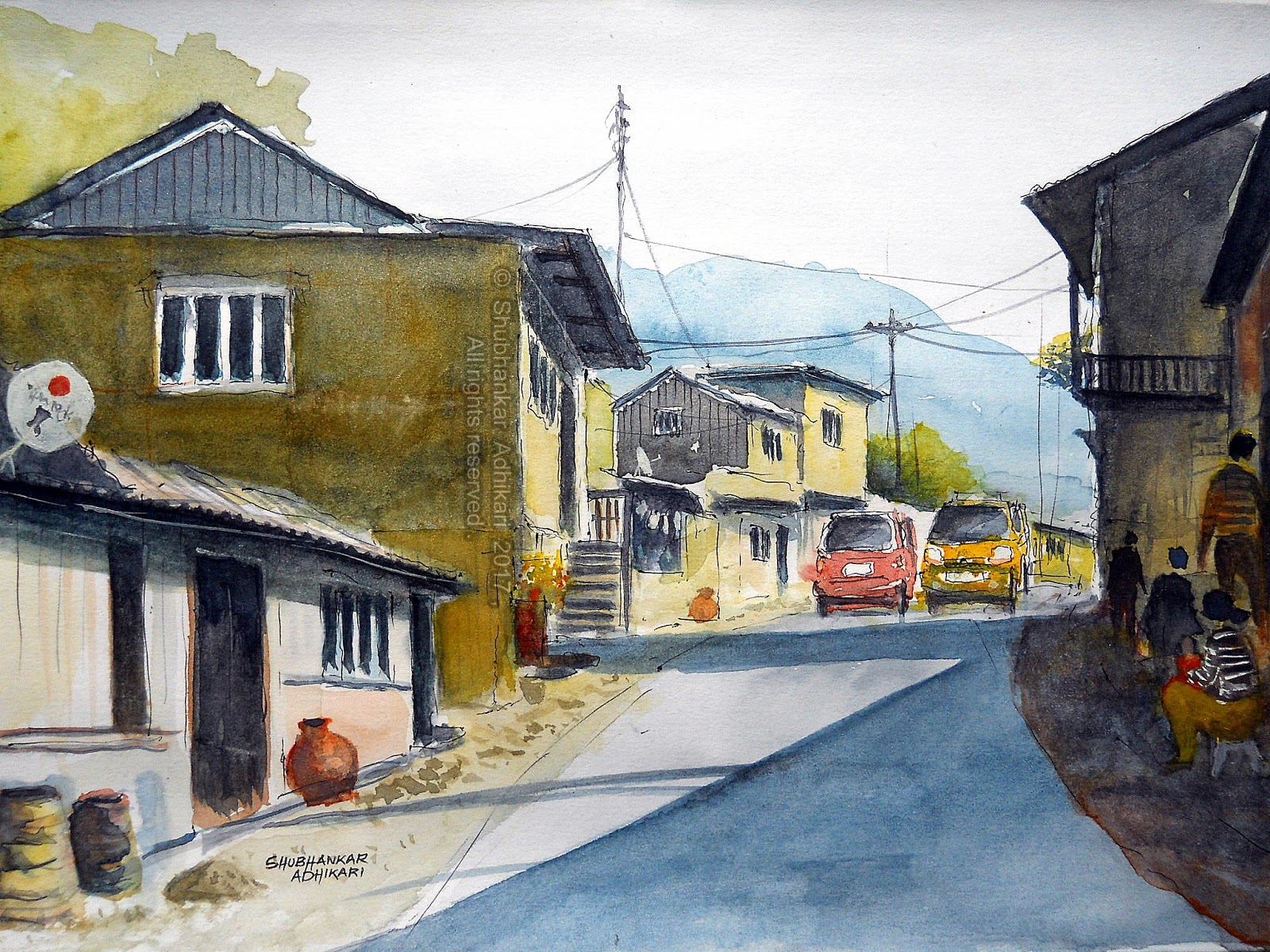 1600x1200 Shubhankar Adhikari Fine Art Beautiful Indian Hill Village