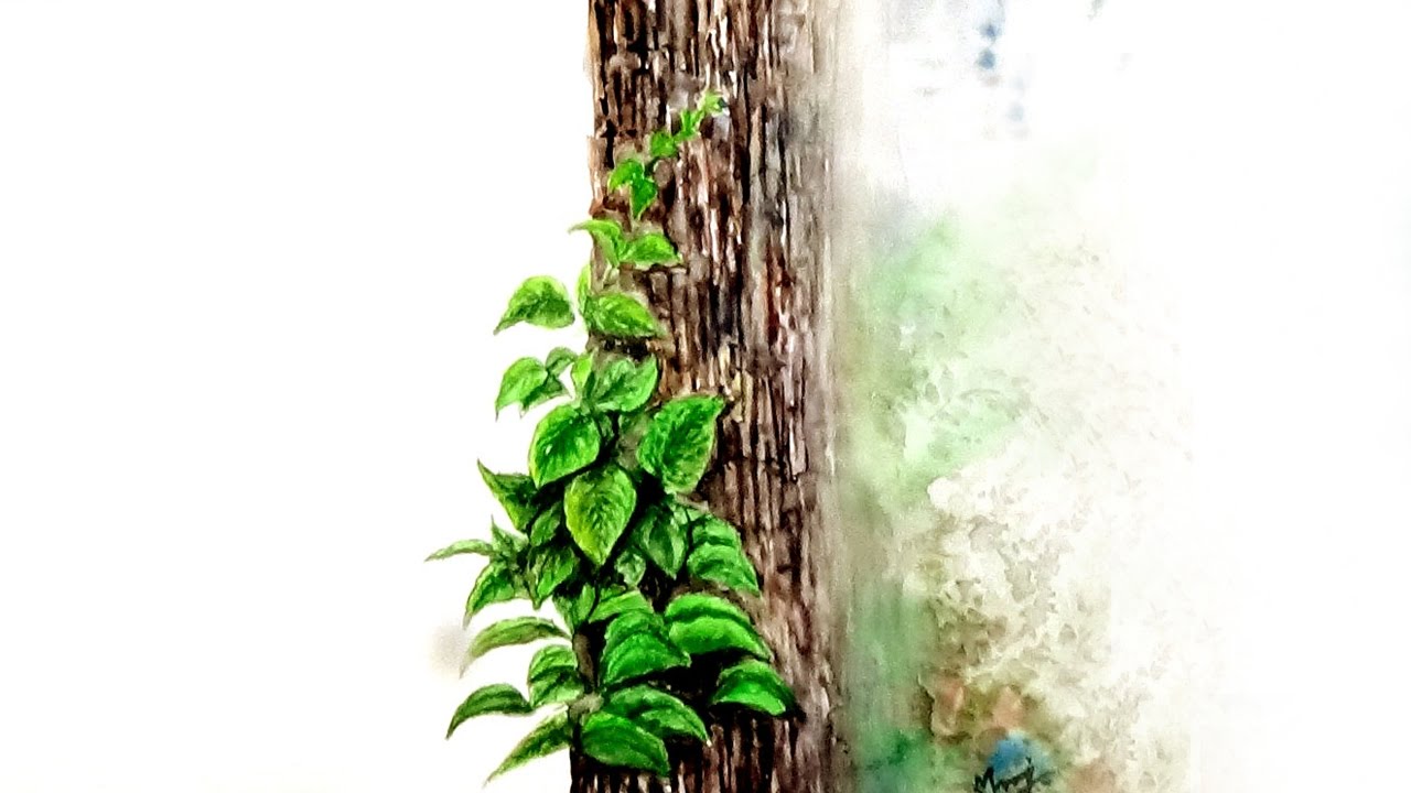 1280x720 Beautiful Vines Leaves Watercolor Painting