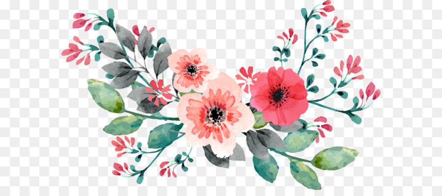 900x400 Wedding Invitation Flower Watercolor Painting