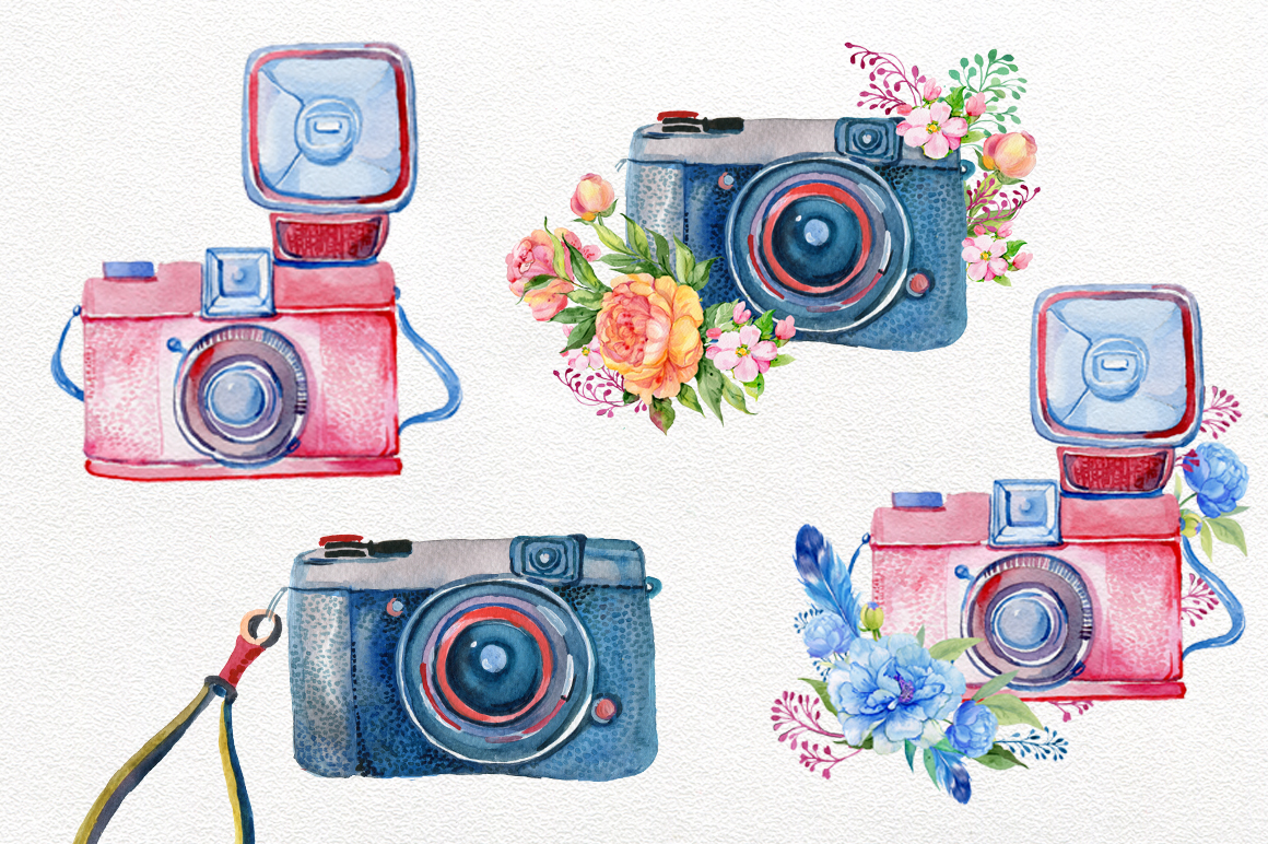 1160x772 Vintage Camera Watercolor By Clipart Shop