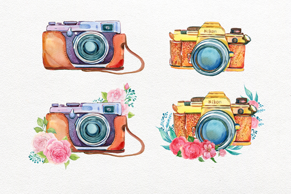580x386 Vintage Camera Watercolor