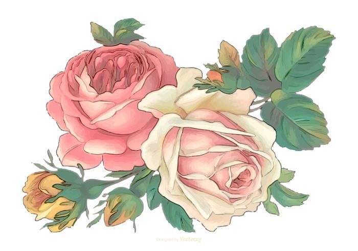 700x490 Vintage Watercolor Flowers