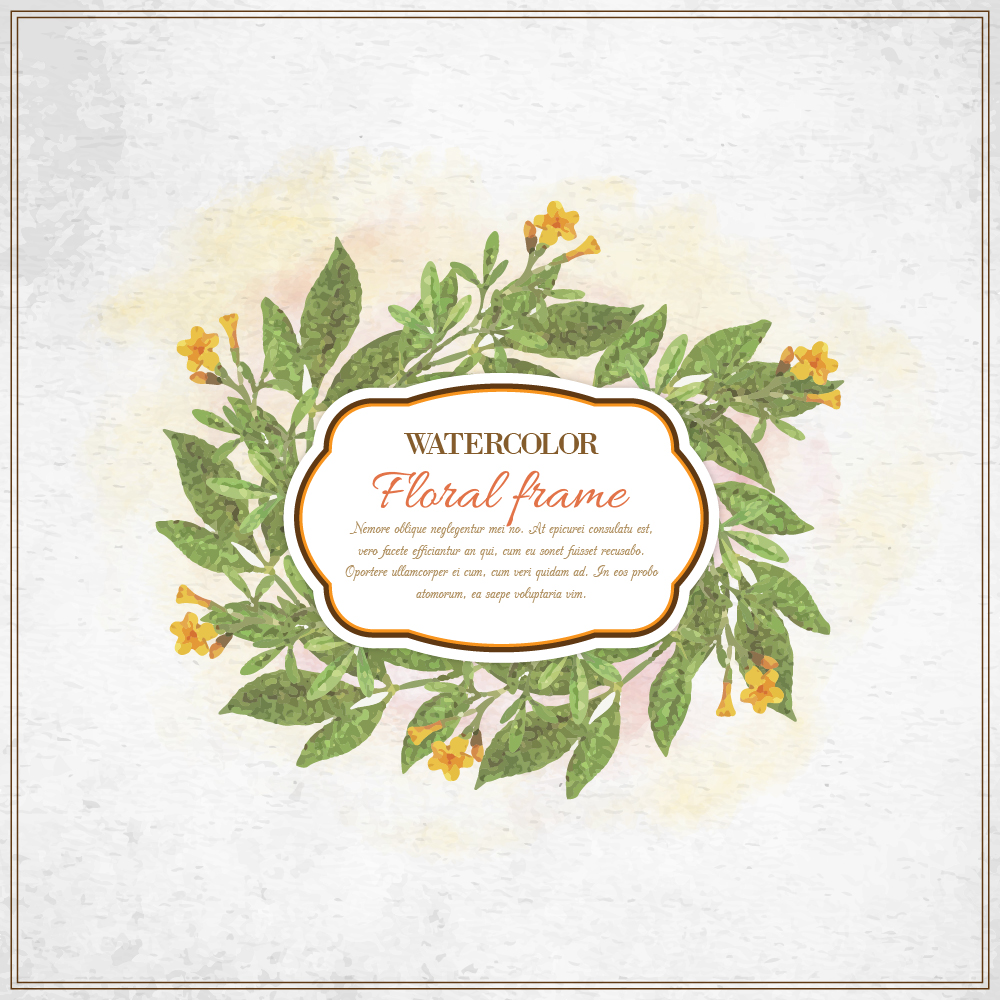 1000x1000 Vintage Watercolor Floral Frame With Typography