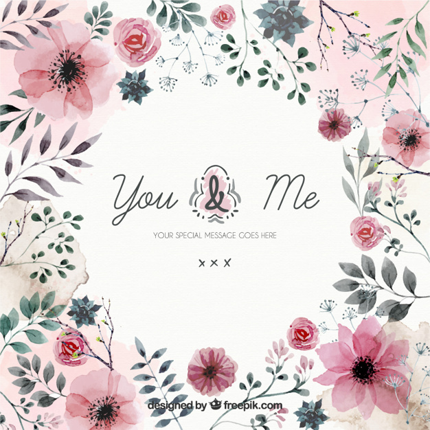 626x626 Vintage Watercolor Flowers Background Vector Free Download