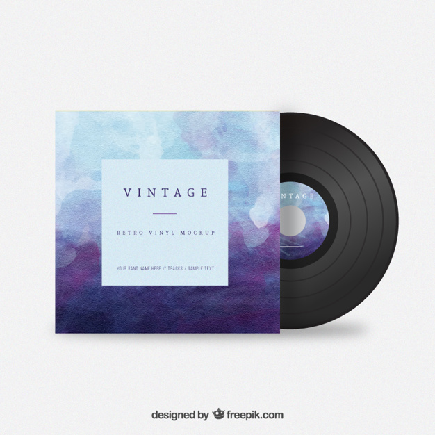 626x626 Watercolor Vintage Vinyl Vector Free Download