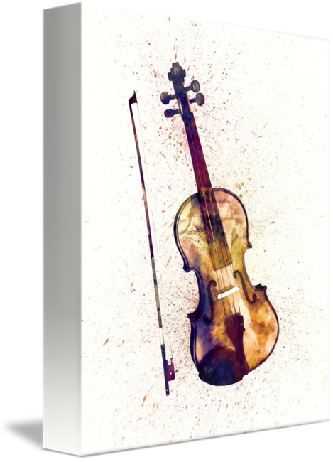 469x650 Violin Abstract Watercolor By Michael Tompsett