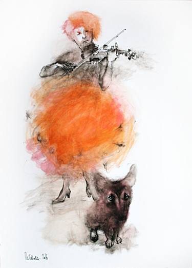 375x522 Watercolor Violin Paintings For Sale Saatchi Art