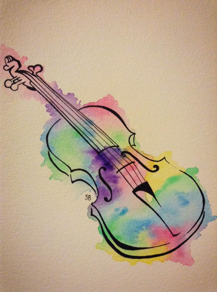 716x960 Watercolour Violin By Seb Artwork