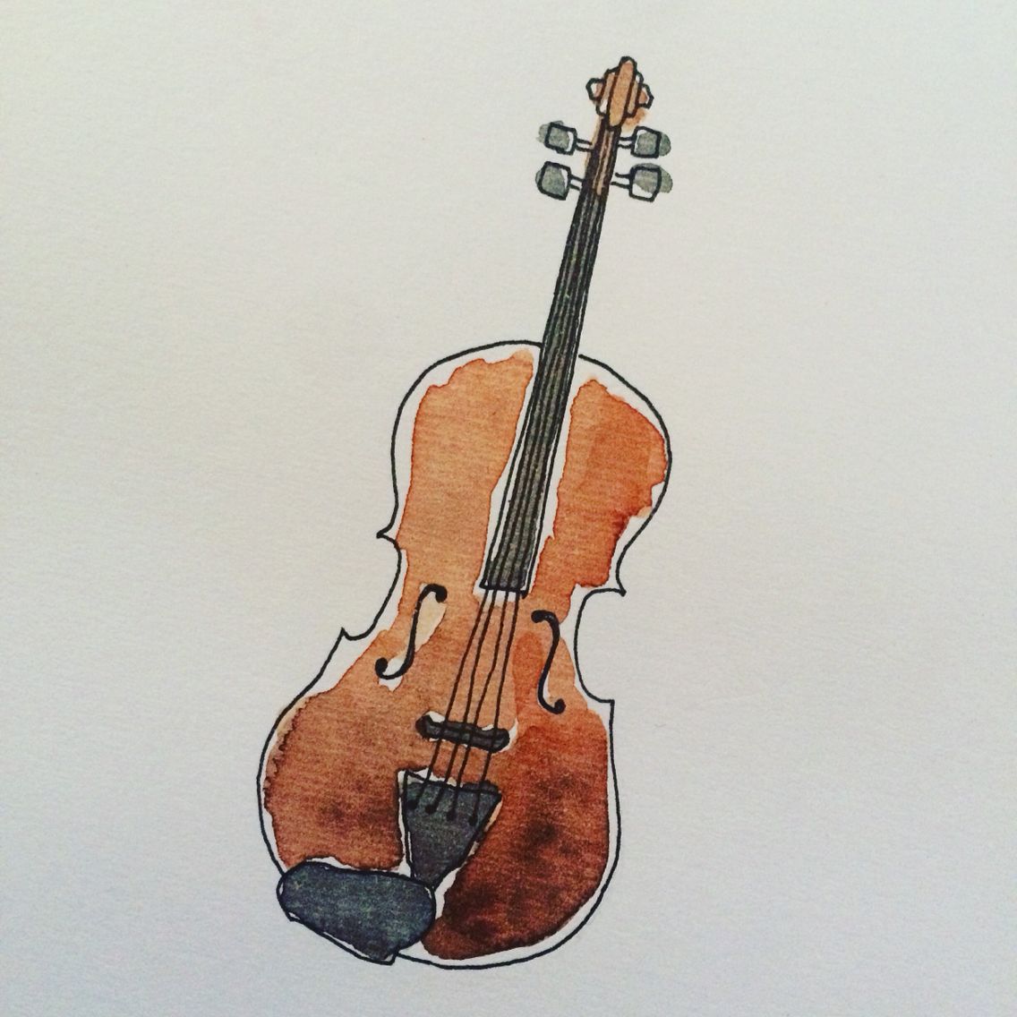 1136x1136 Illust,violin,watercolor Tattoos In 2018