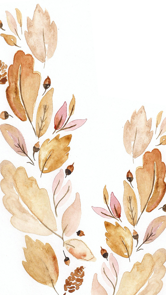 640x1136 September Digital Watercolor Wallpaper