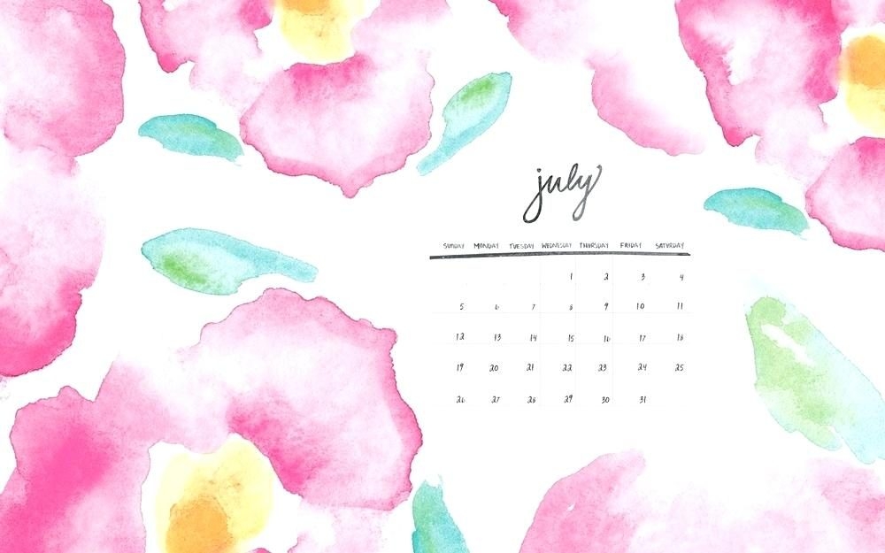 1000x625 Watercolor Desktop Wallpaper Calendar