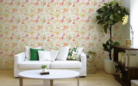570x356 Removable Wallpaper Splash Wall Art Watercolor Print Etsy