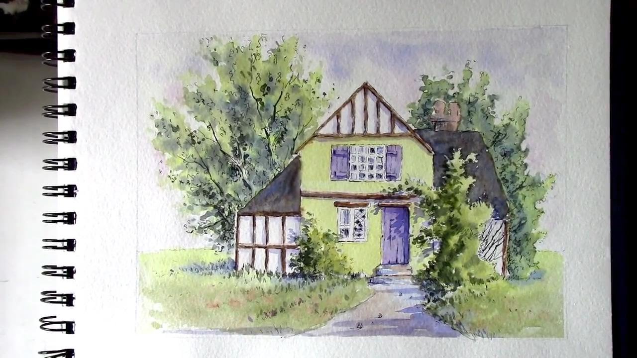 1280x720 Line And Wash Watercolor Painting