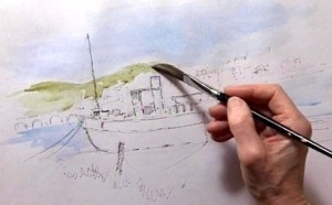 300x186 Pen And Watercolor Washes Painting Techniques