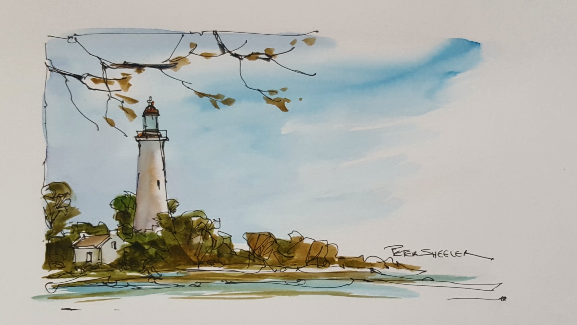 1880x1058 A Quick And Fun, Pen And Wash Demonstration Of A Lighthouse