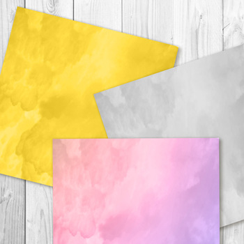 350x350 Watercolor Digital Paper, Watercolor Wash Texture, Painted