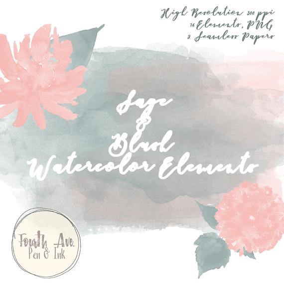 570x570 Watercolor Wash Clipart Sage Light Green Watercolor Etsy