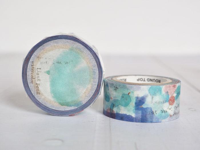 700x525 Round Top X Liang Feng Birds (Die Cut) Watercolor Washi Tape (Mtw