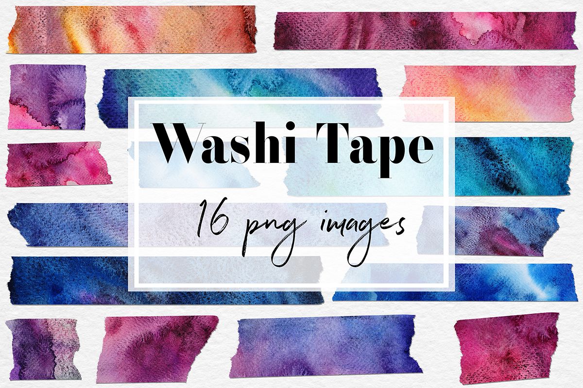 1200x800 Watercolor Washi Tape Clipart