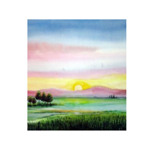 500x500 Nature Watercolor Painting, Paani Ke Rang Wali Chitrakari, Water