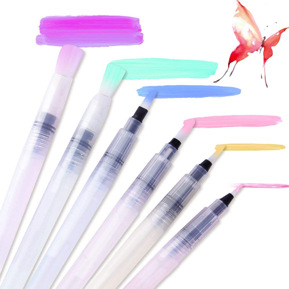 1000x1000 Austor Water Brush Pen 6 Pcs Assorted Brush Tips Watercolor