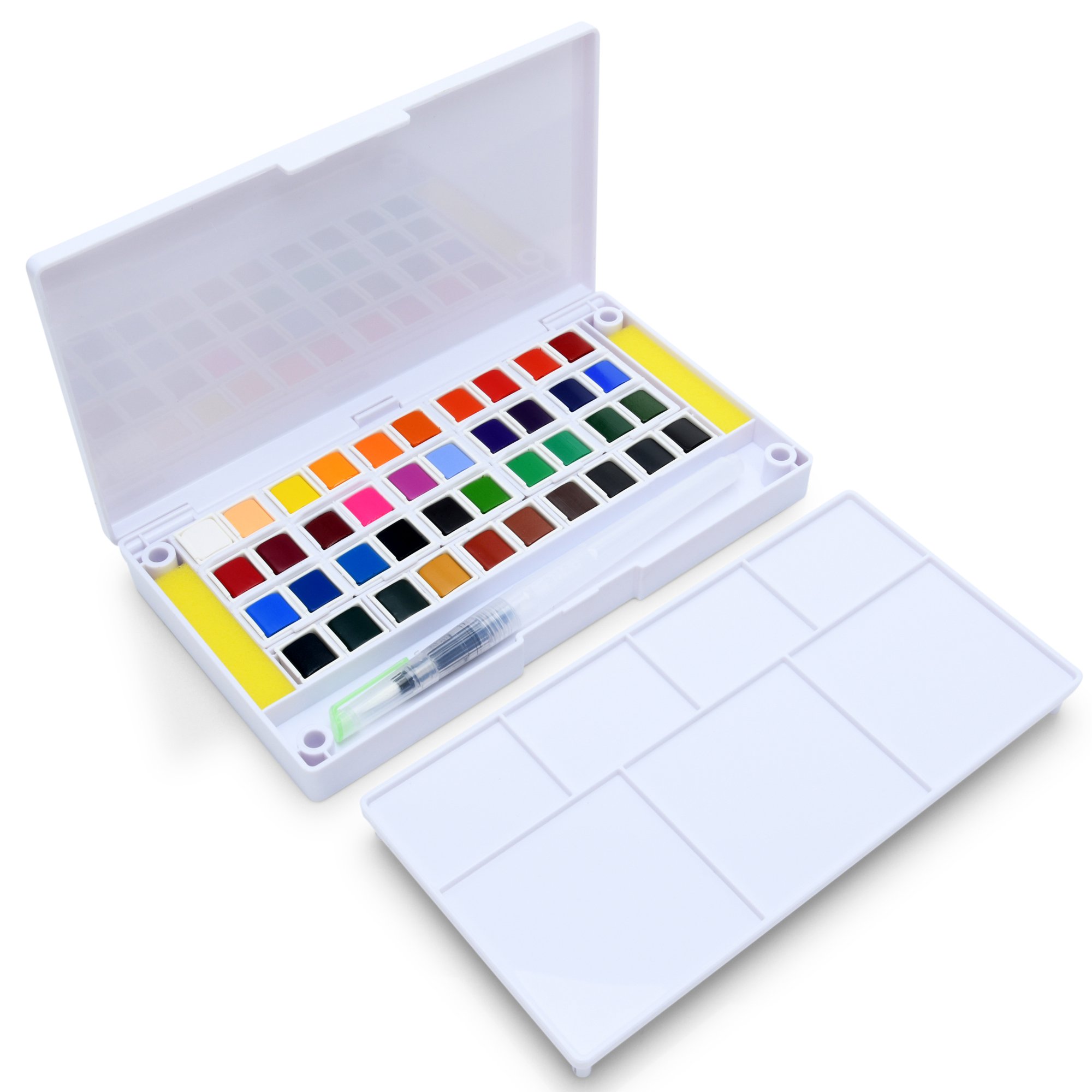 2000x2000 40 Watercolor Set Includes Water Brush, Sponges And Mixing Palette