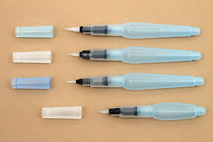 300x200 4x Pentel Aquash Water Brush Broadmediumfine Point Tip