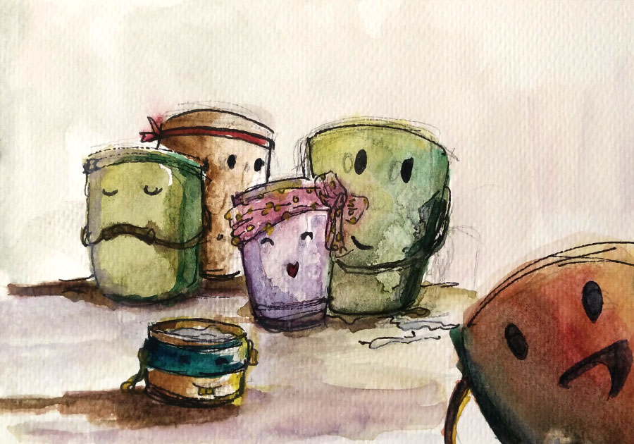 Watercolor Water Bucket