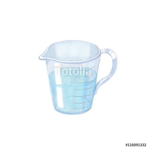 500x500 Watercolor Illustration With Water Bucket Stock Photo And Royalty