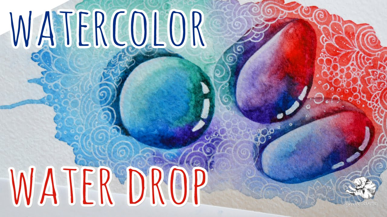 1280x720 How To Draw A Water Droplet Watercolor Drawing Zentangle