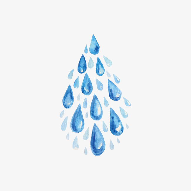 650x651 Vector Watercolor Water Drops, Watercolor Vector, Water Vector