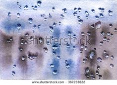 236x171 Water Drop Window Pane Watercolor