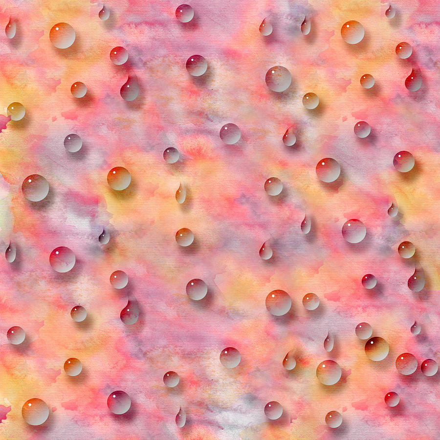 900x900 Colorful Water Drops On Original Watercolor Painting Painting By