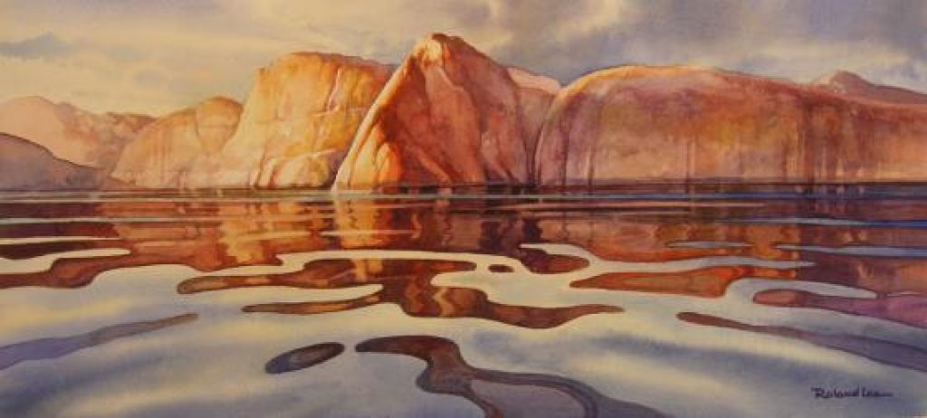 1024x462 How To Paint Reflections Lake Powell Morning Roland Lee