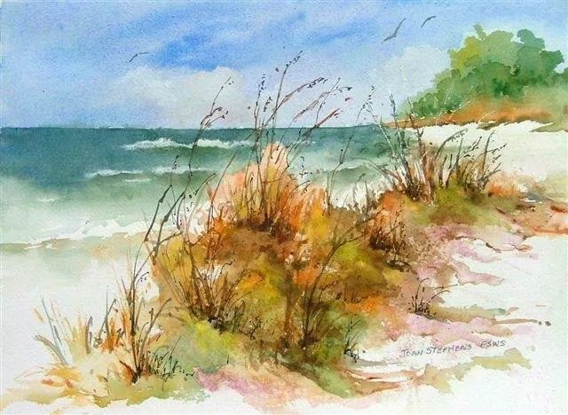 640x468 Joan Stephens Beach Scene Water + Color Beach