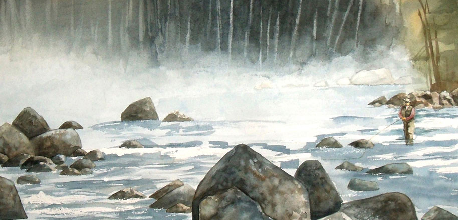 914x440 Watercolor Paintings Of Flyfishing And Other Outdoor Scenes.
