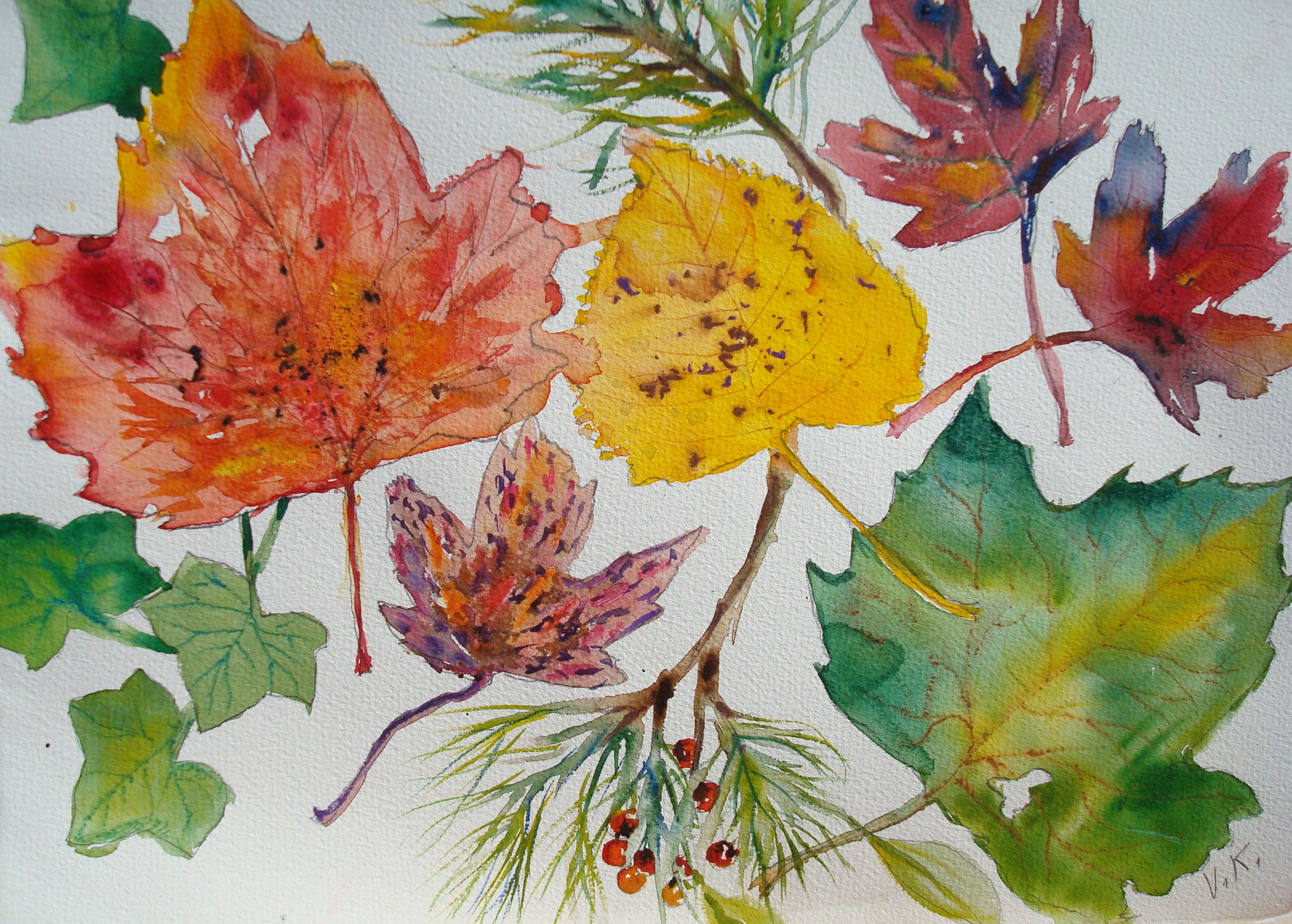 2509x1795 How To Paint Fall Leaves In Watercolor 7 Steps