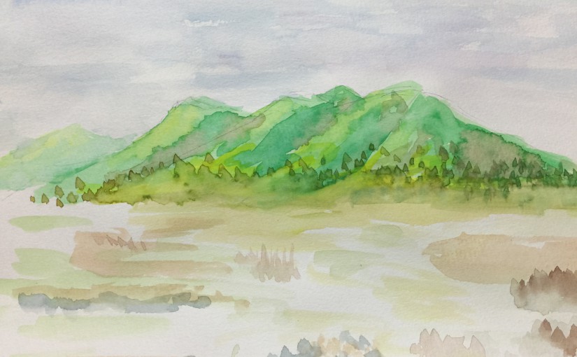825x510 Mountain Watercolor Beautiful Path