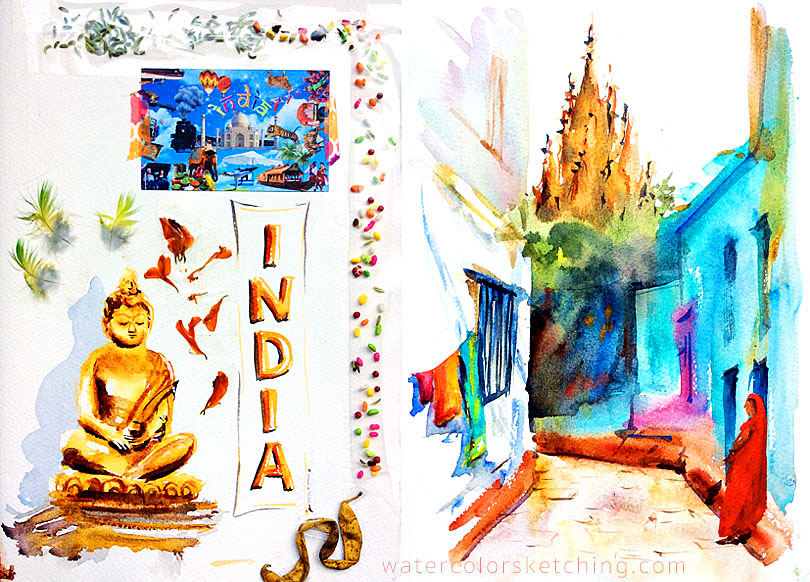 810x582 Watercolor Sketches From India!!!!! Watercolor Sketching