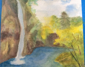 340x270 Watercolor Waterfall Etsy