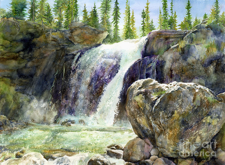 900x660 Waterfall Painting By Hailey E Herrera