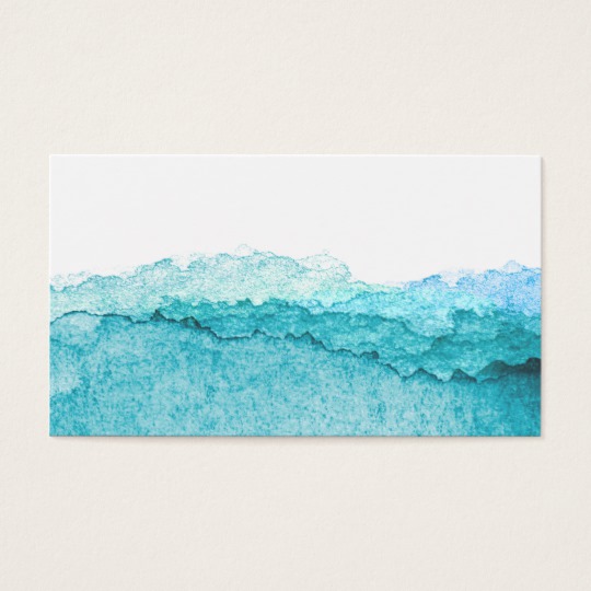 540x540 Modern Blue Ombre Watercolor Ocean Waves