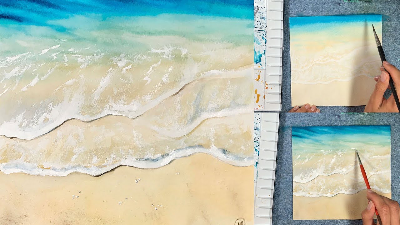 1280x720 Easy Waves Watercolors Painting Tutorial