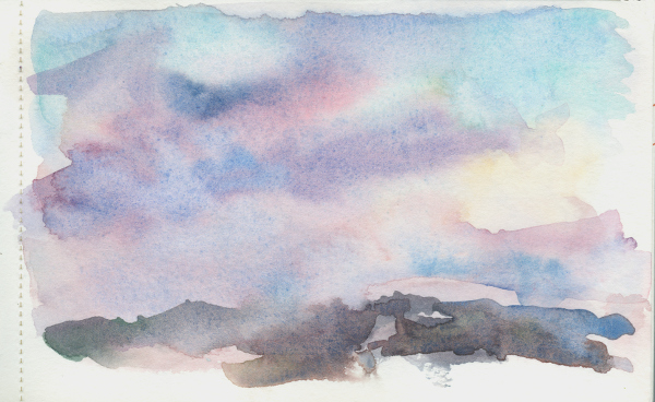 600x368 Twilight Les Bassacs Provence France Watercolor En Plein Air